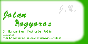 jolan mogyoros business card