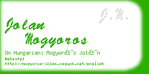 jolan mogyoros business card